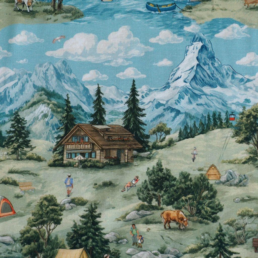 Baumwolljersey Mountainview Digitaldruck